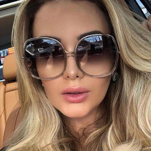 Oversized Round Plastic Sunglasses