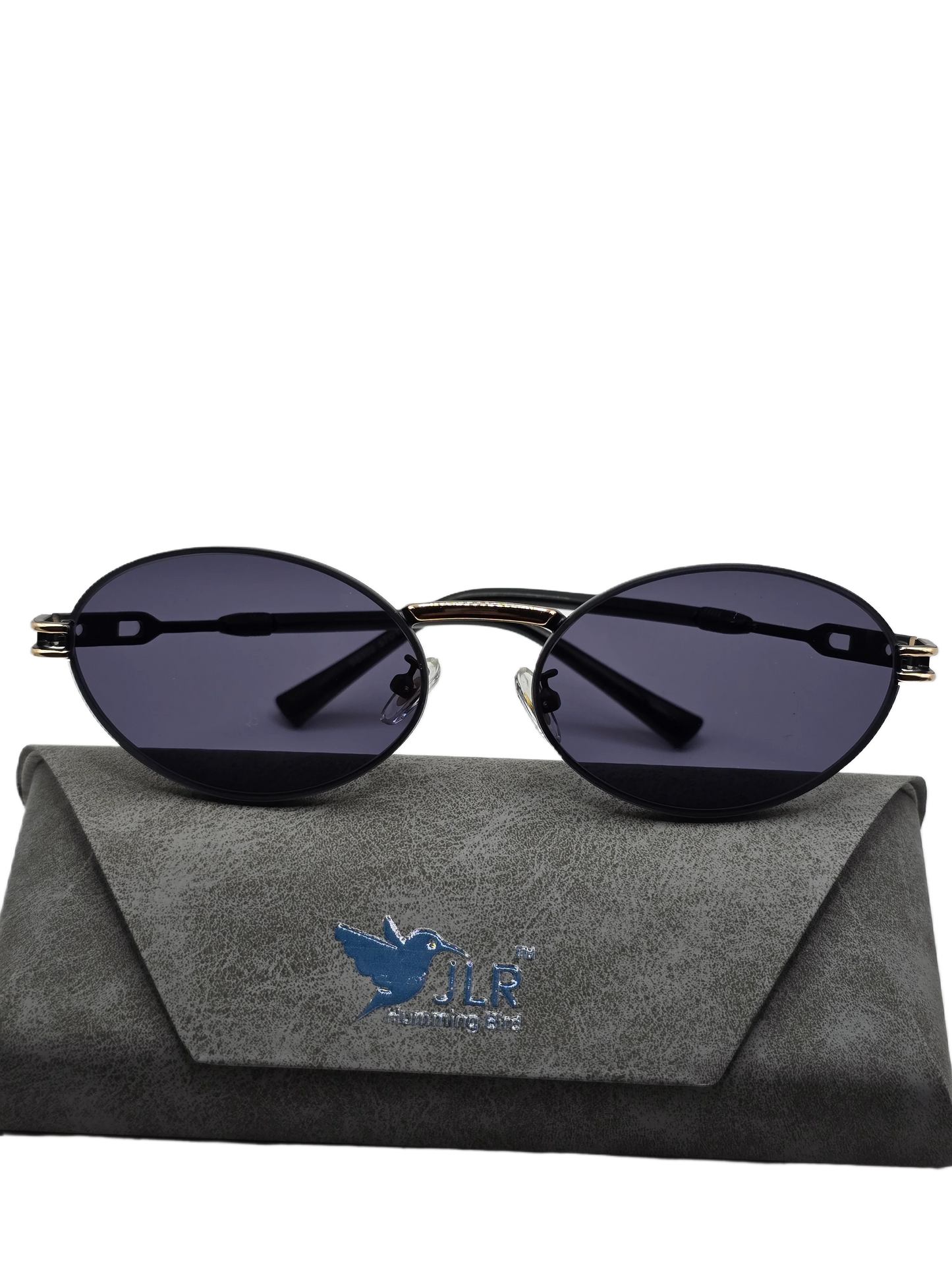Oval Sunglasses – Brown Lens & Golden Frame – Unisex Style