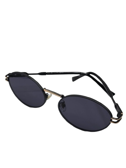 Oval Sunglasses Black & Gold Frame – Unisex Classic Style