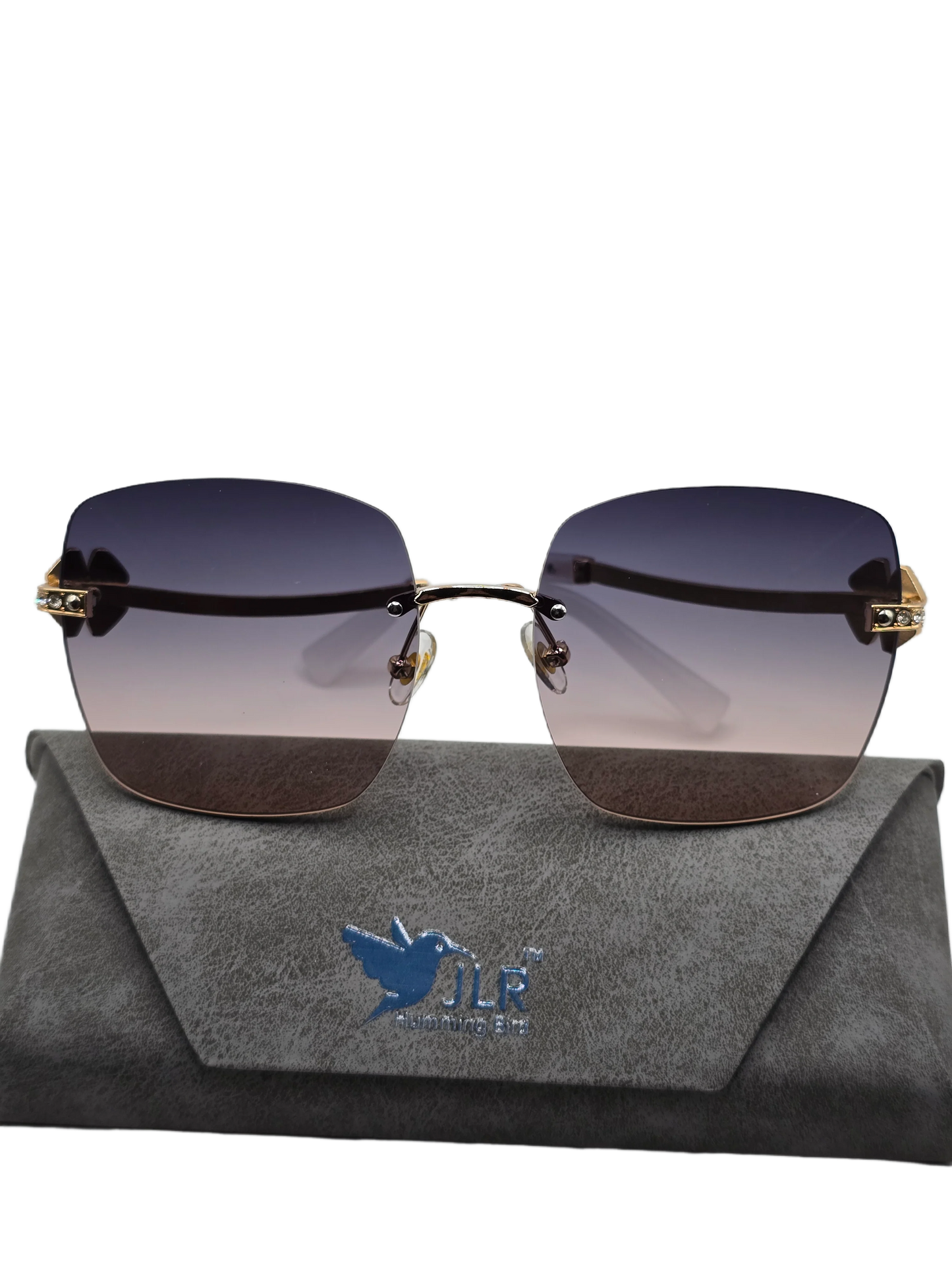 Rimless Square Sunglasses – Dual-Tone Gradient Lenses – Unisex