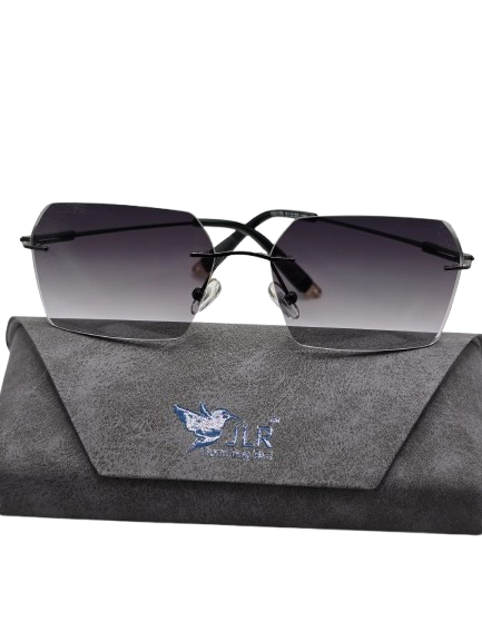 Rimless Square Sunglasses – Grey Gradient Lenses