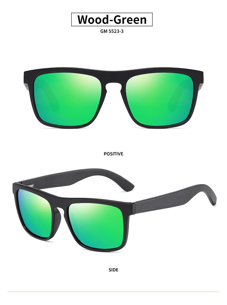 Bamboo Polarized Mirror Sunglasses – Black Frame