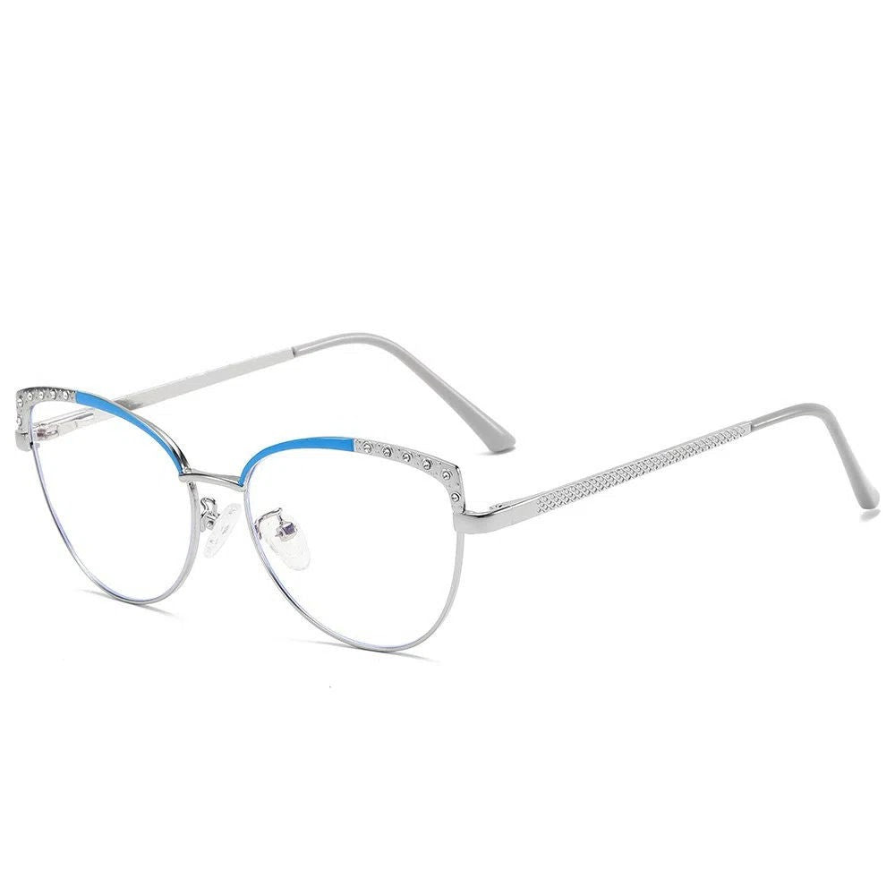 C5 Cat Eye Blue Trans Silver Blue Frame Glasses | Fashionable Eyewear | My Glasses Store