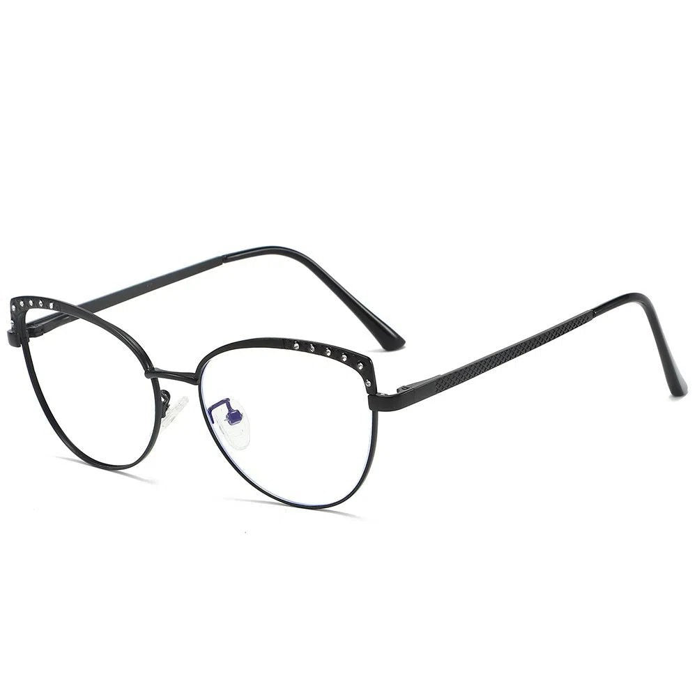 C2 Cat Eye Blue Trans Black Frame Glasses | Stylish Eyewear | My Glasses Store