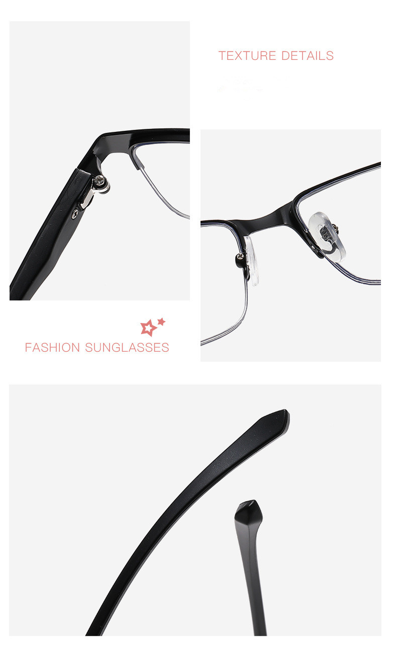 Men’s Metal Grooved Rimless Transition Readers