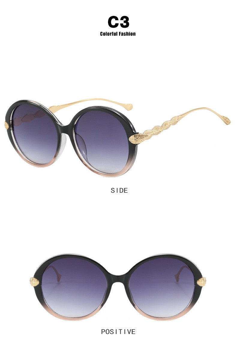 Oversized Round Sunglasses - Plastic Frame