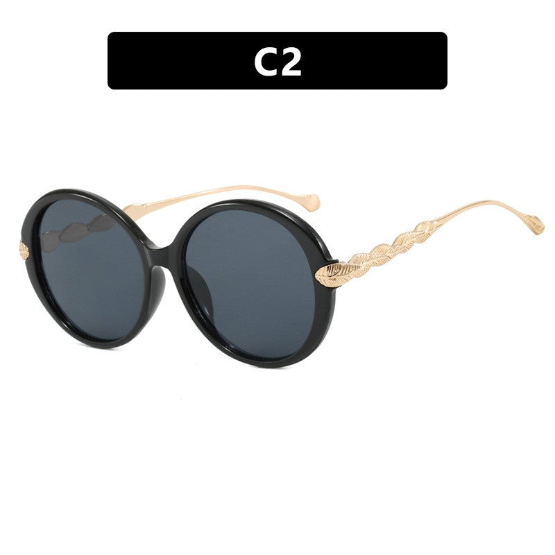 Oversized Round Sunglasses - Plastic Frame