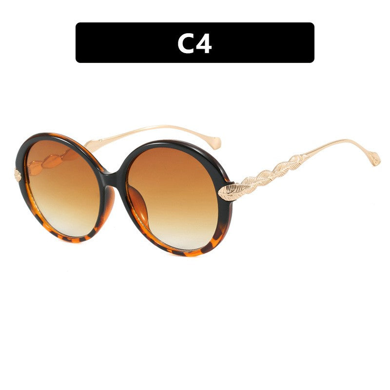 Oversized Round Sunglasses - Plastic Frame
