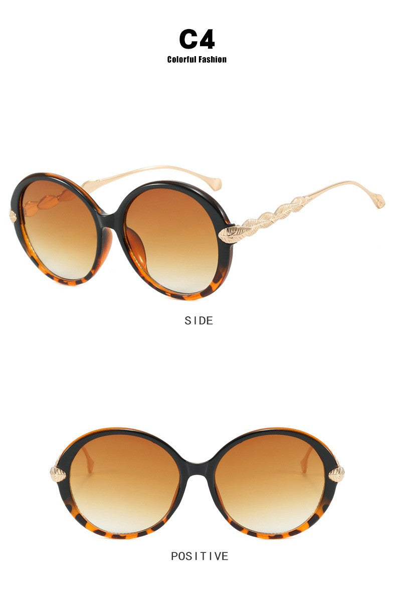 Oversized Round Sunglasses - Plastic Frame