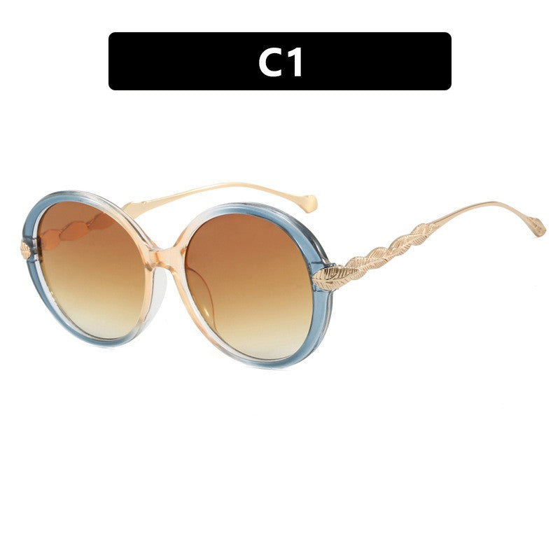 Oversized Round Sunglasses - Plastic Frame