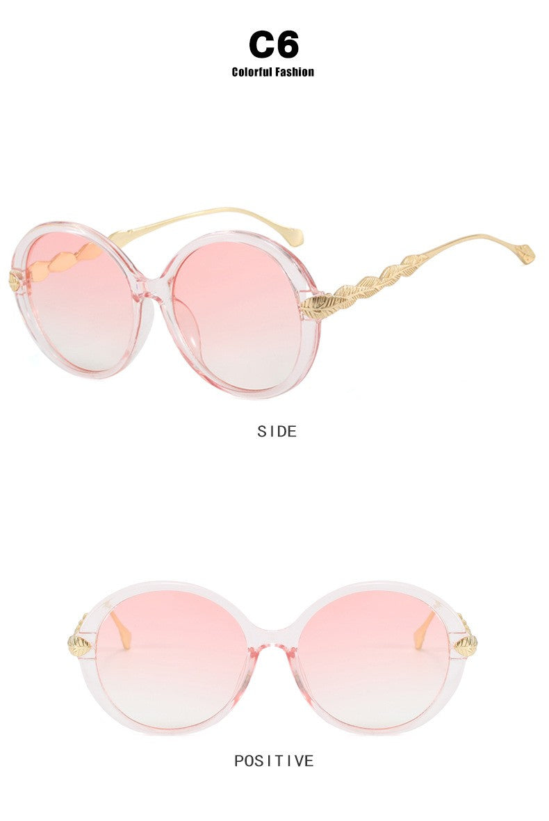 Oversized Round Sunglasses - Plastic Frame