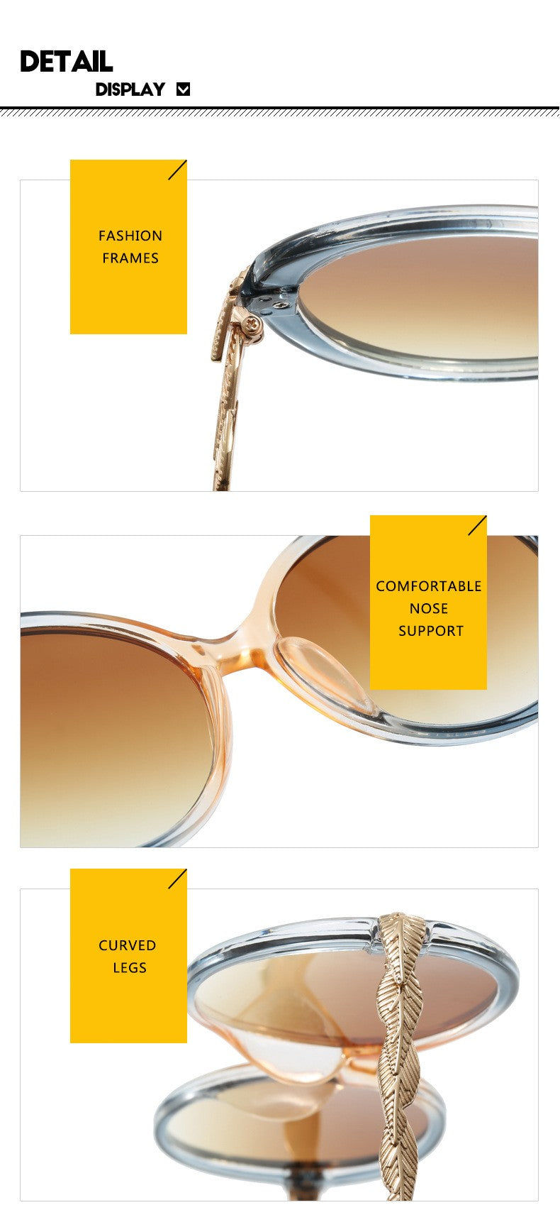 Oversized Round Sunglasses - Plastic Frame