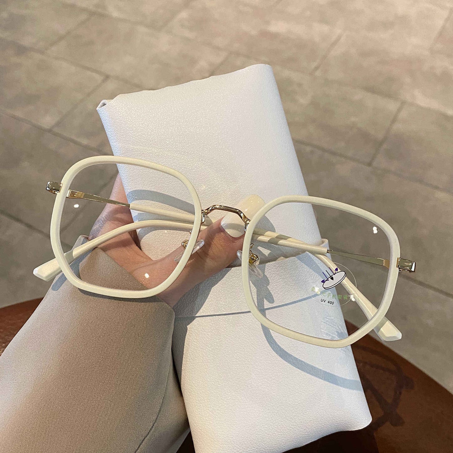 S5 C5 Anti-Blue Square Myopia Glasses | White Frame | Stylish Eye Protection | My Glasses Store