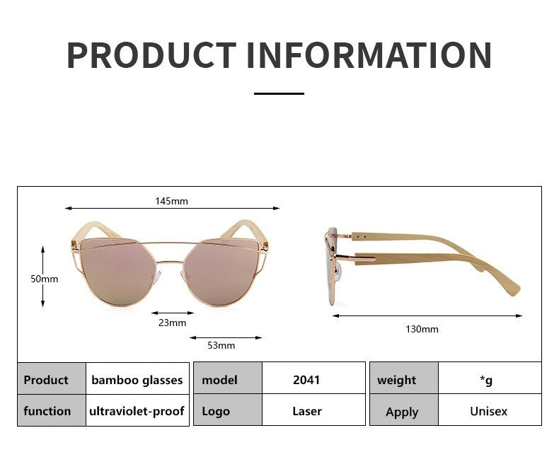 Bamboo Sunglasses Unisex - Multi Color