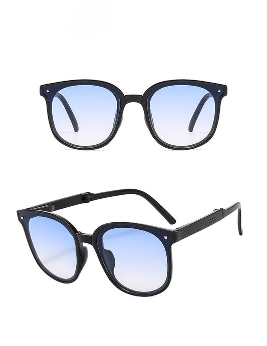 113_C3_Folding_Blue_Gradient_Black_Plastic_Sunglasses