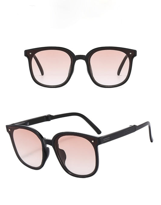 113_C7_Folding_Brown_Gradient_Black_Plastic_Sunglasses