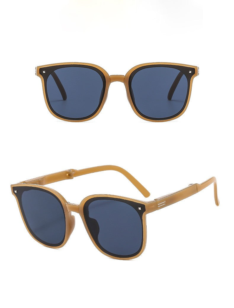 113_C9_Folding_Grey_Brown_Plastic_Sunglasses