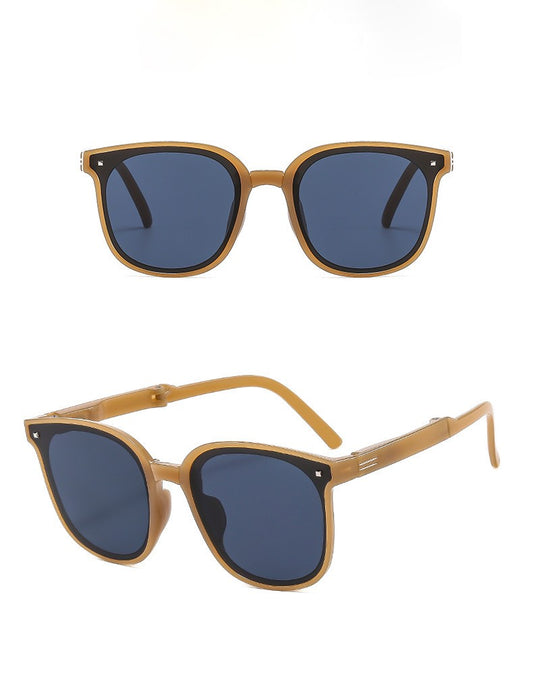 113_C9_Folding_Grey_Brown_Plastic_Sunglasses