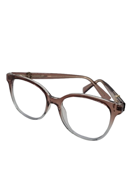 Brown & Clear Gradient Eyeglasses – Unisex Optical Frame