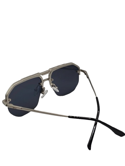 Hexagonal Sunglasses Silver Frame – Unisex Modern Style
