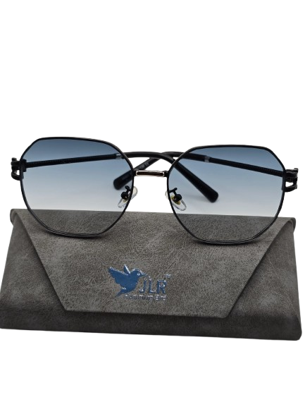 Women’s Fashionable Pink Geometric Sunglasses – Gray Case