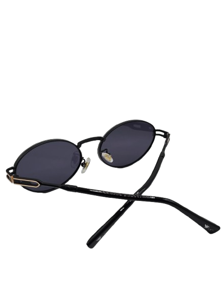 Round Sunglasses Black Metal Frame – Unisex Classic