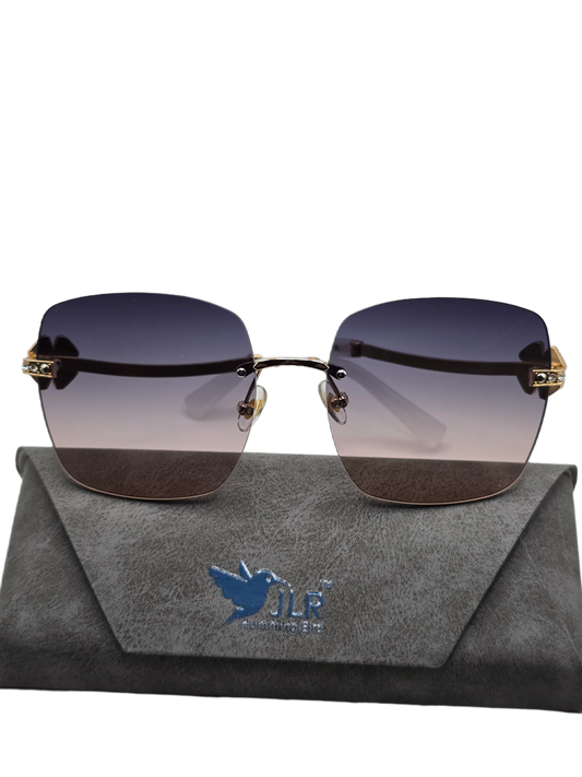 Rimless Square Sunglasses – Dual-Tone Gradient Lenses – Unisex