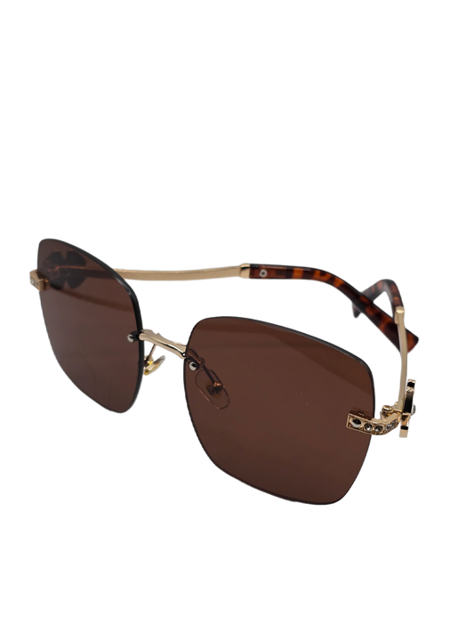 Women’s Luxury Bulgari 6173-B Butterfly Sunglasses – Gold Frame