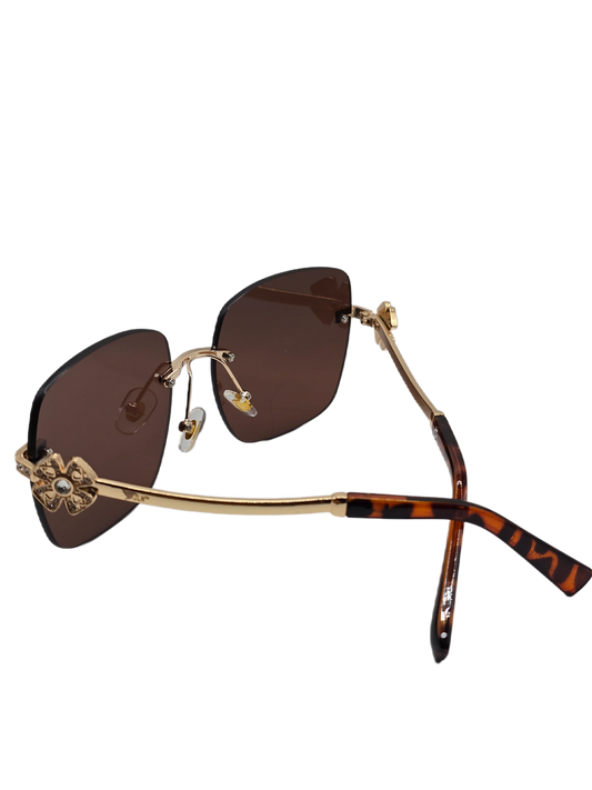 Women’s Luxury Bulgari 6173-B Butterfly Sunglasses – Gold Frame