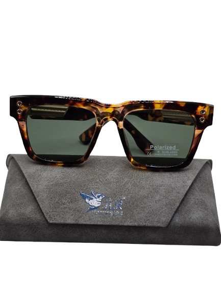 Polarized Sunglasses – Tortoiseshell Frame – Green Lenses – Unisex