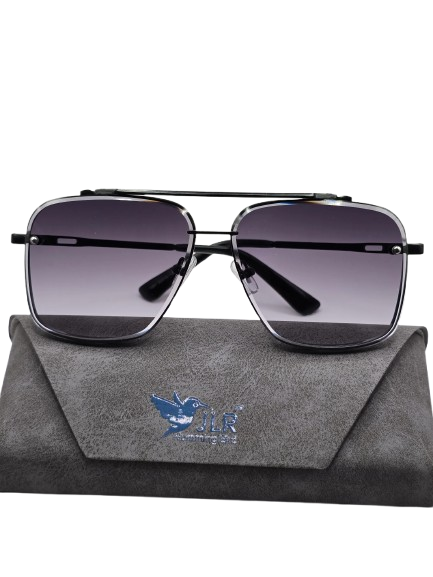 Aviator Sunglasses – Black Frame – Grey Gradient Lenses