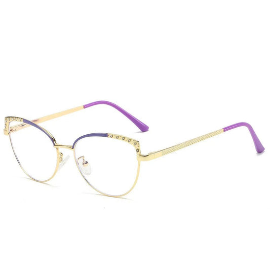 C6 Cat Eye Blue Trans Gold Purple Frame Glasses | Stylish Fashion Glasses | My Glasses Store