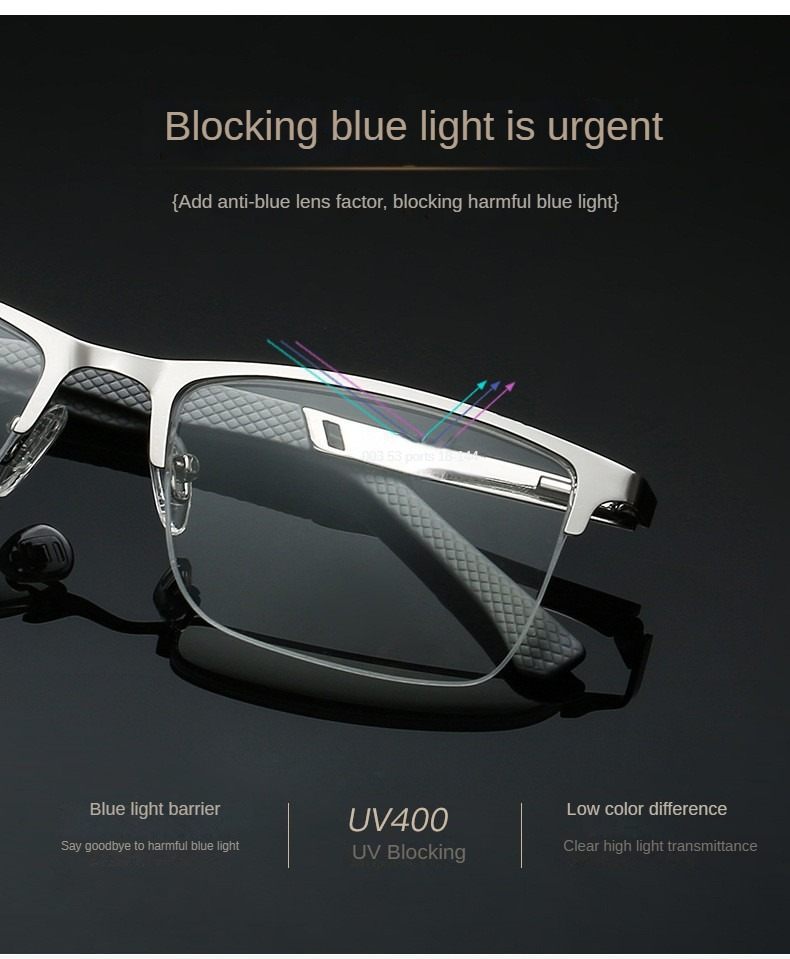 Men’s Metal Gunmetal Readers Blue Light Blocker