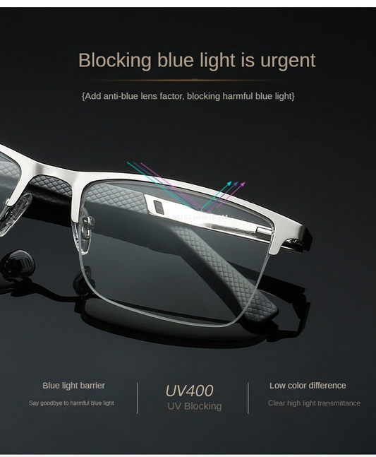 Men’s Metal Gunmetal Readers Blue Light Blocker
