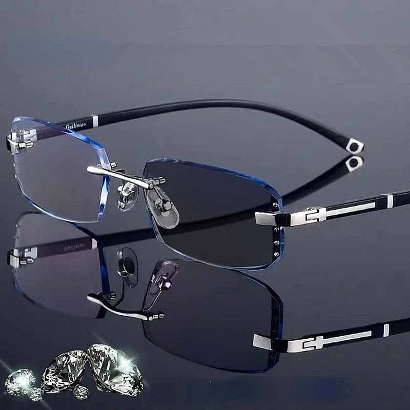 Men’s Rimless Anti Blue Light Reading Glasses