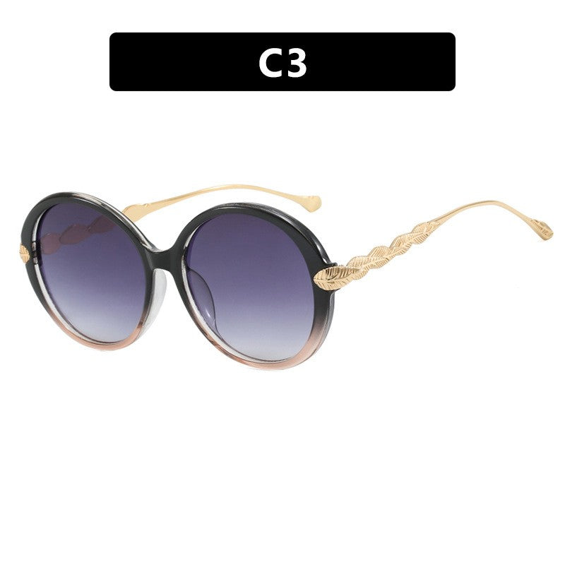 Oversized Round Sunglasses - Plastic Frame