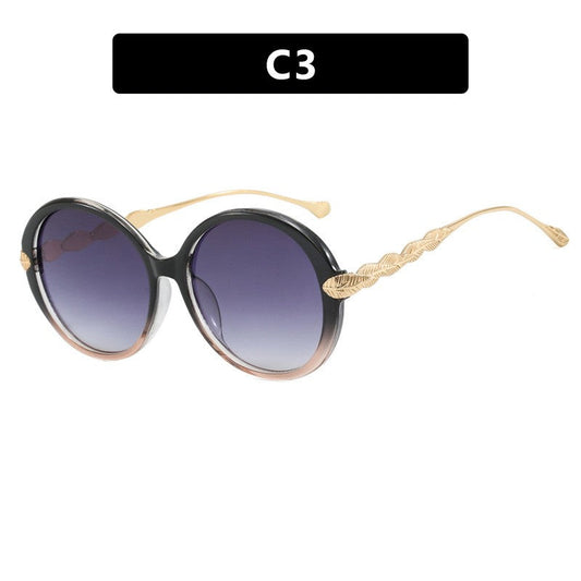 Oversized Round Sunglasses - Plastic Frame