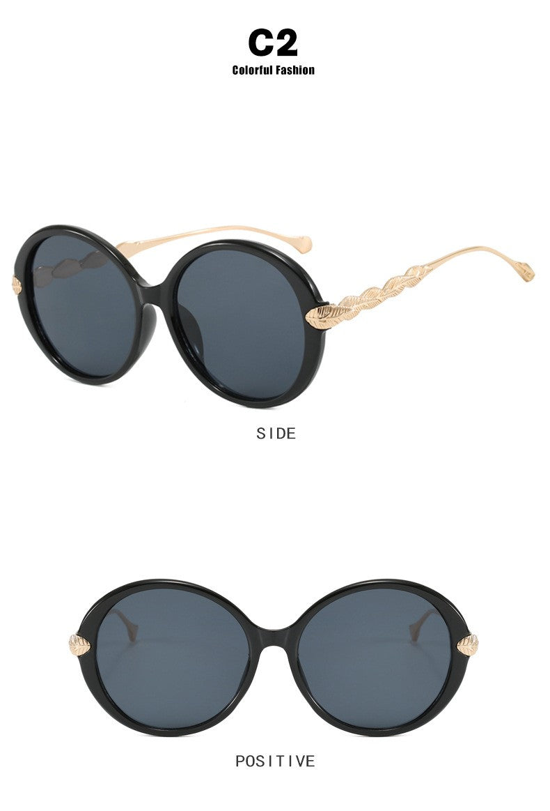 Oversized Round Sunglasses - Plastic Frame
