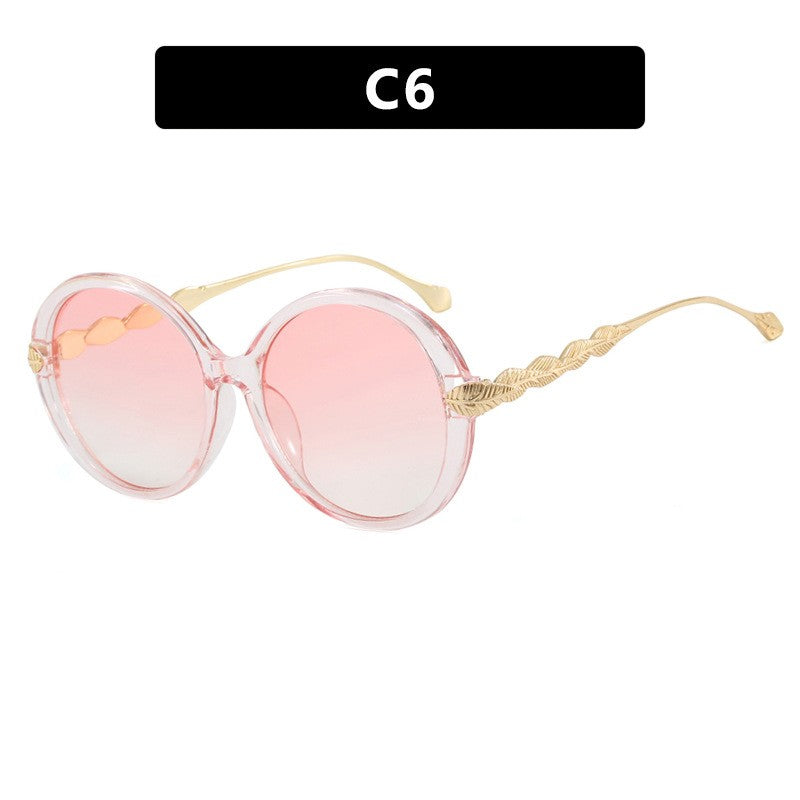 Oversized Round Sunglasses - Plastic Frame