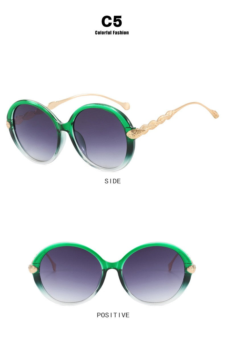 Oversized Round Sunglasses - Plastic Frame
