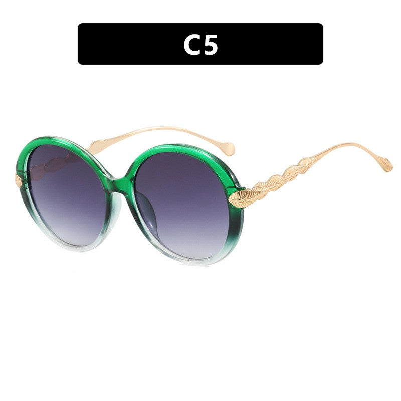 Oversized Round Sunglasses - Plastic Frame