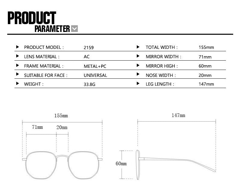 Oversized Round Sunglasses - Plastic Frame